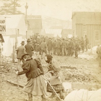 "Women Prospectors on their way to Klondyke" (1898)